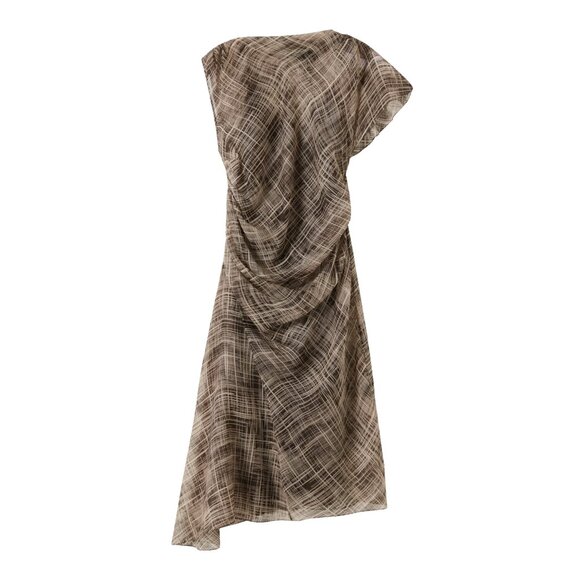 605. LEE MATTHEWS Posie Dress Chocolate Midi $515 NWOT Sz 00 - Picture 1 of 4